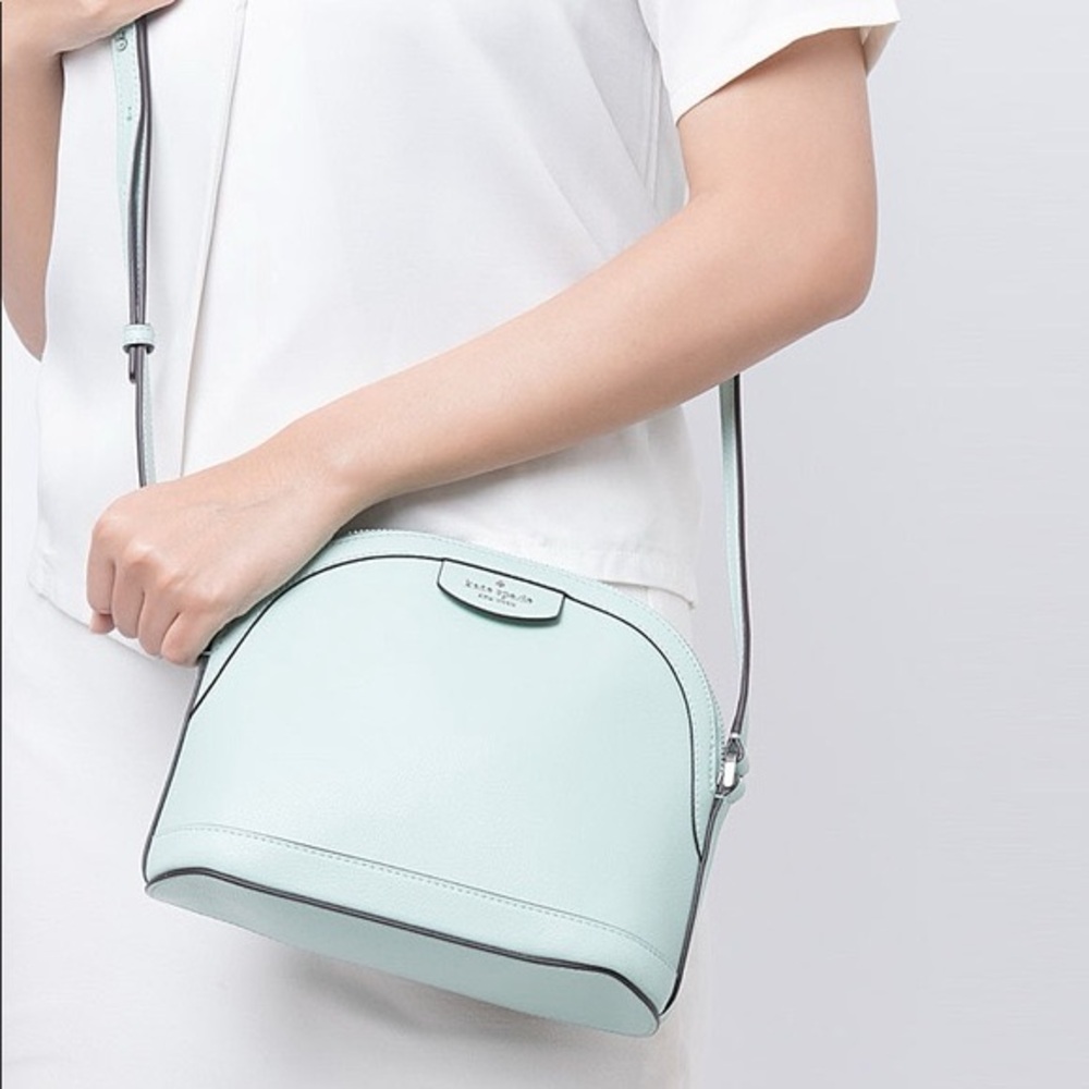 Kate Spade Mint Green Pebbled Leather Dome Crossbody – Gently Used